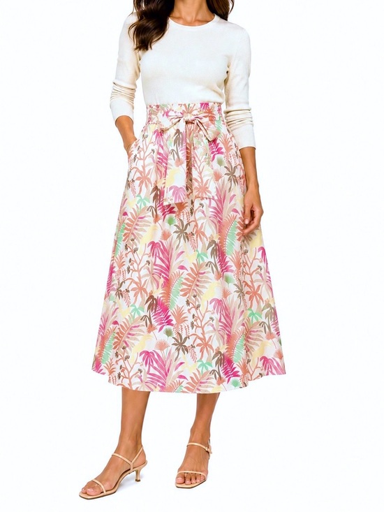 J. McLaughlin Dresses & Skirts - NEW. J. Mclaughlin Jungle Melodi Midi Skirt 14 multi Colorfull tropical pockets